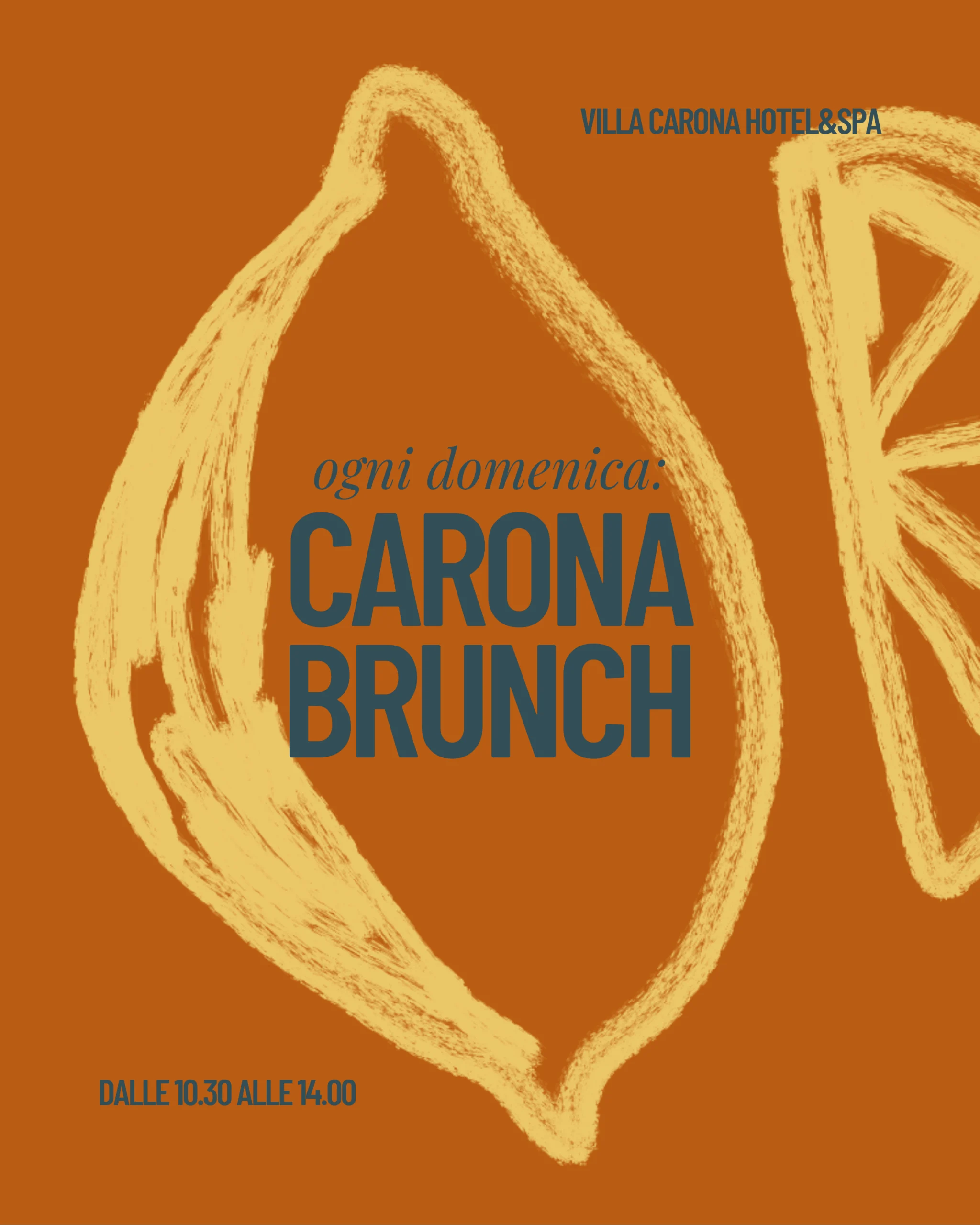 Locandina evento Carona Brunch – Brunch estivo a buffet ogni domenica dalle 10:00 alle 14:00 presso Villa Carona Hotel & Spa, Val Brembana.