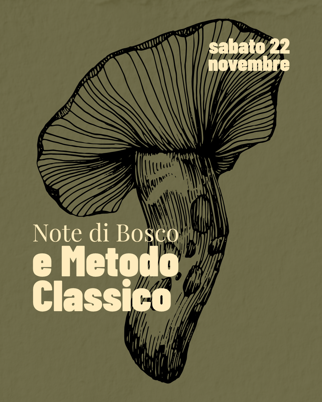 Locandina dell’evento Note di Bosco e Metodo Classico a Villa Carona Hotel & Spa, sabato 22 novembre